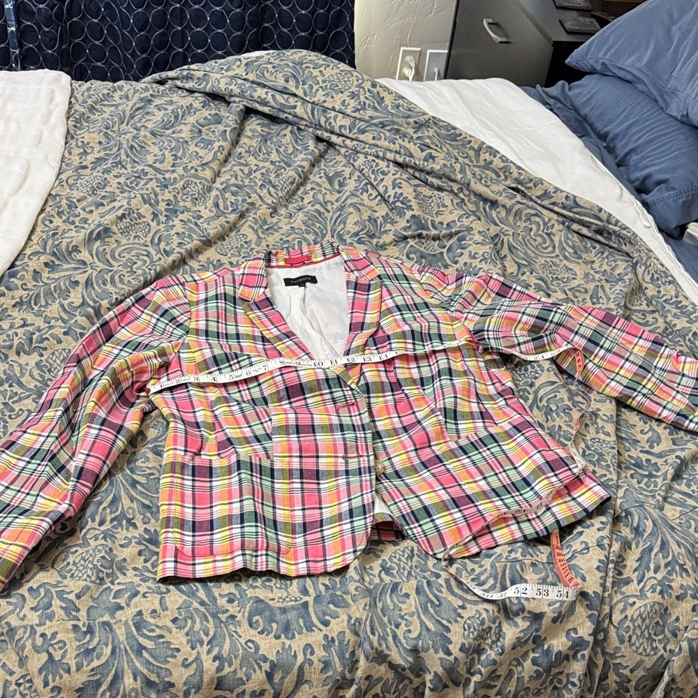 Talbots Multicolor Plaid Blazer. Summer weight.
